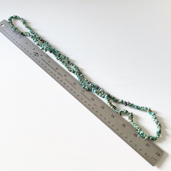 Genuine natural turquoise chip nugget strand necklace - Picture 6 of 7